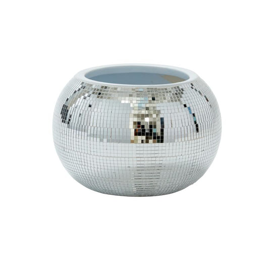 Mirrored Disco Ball Ceramic Planter - Large Pot