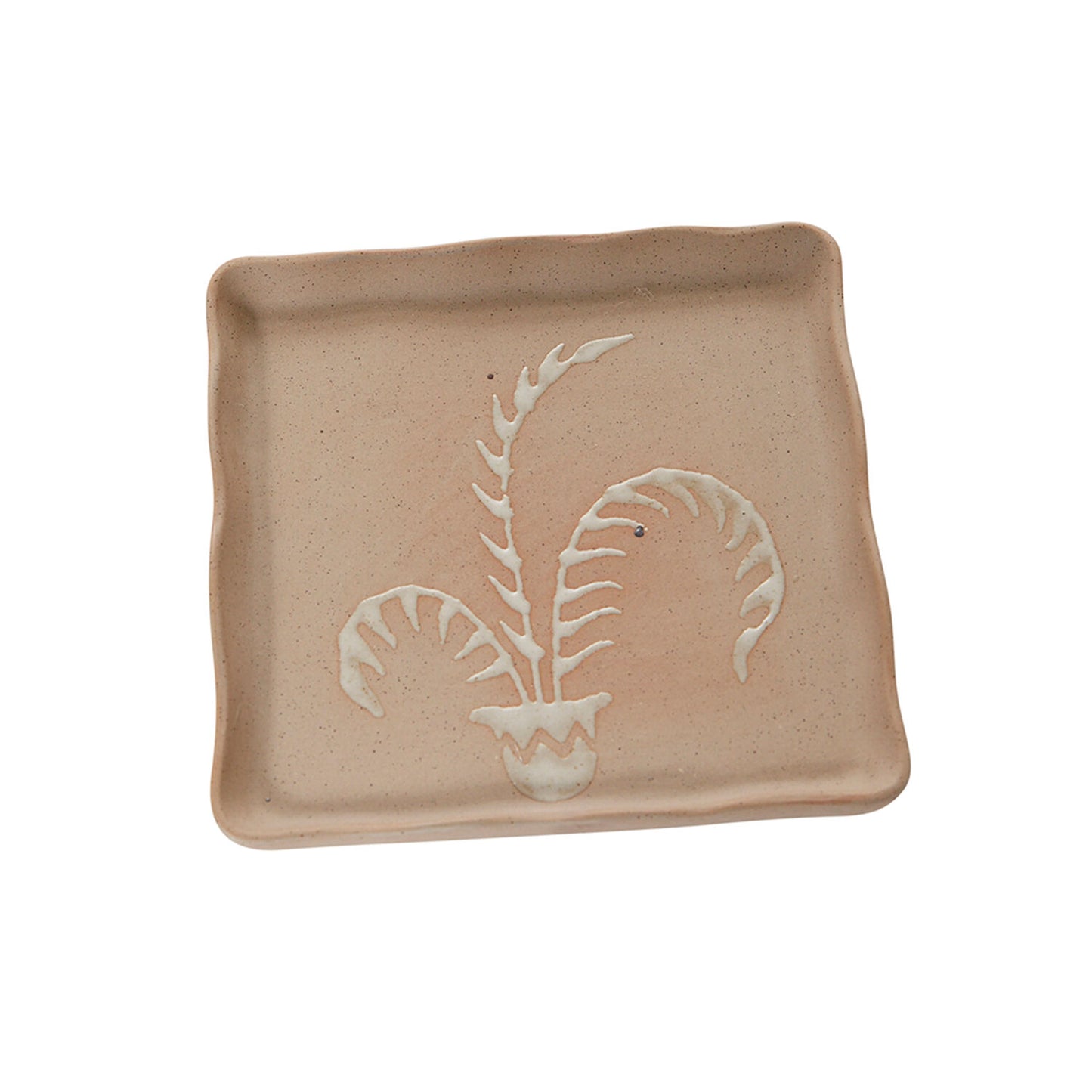 Hayseed Square Speckled Ceramic Serving Tray Set - Natural (Set of 4)