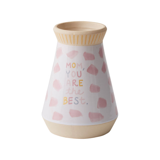 Motherhood Ceramic Vase - "Mom, You Are The Best" Small
