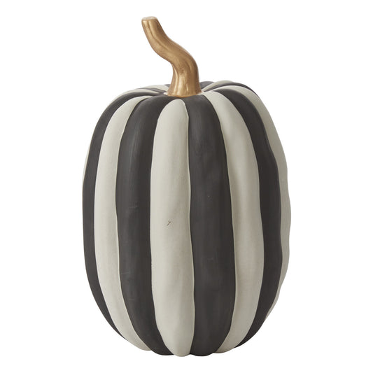 Otho Ceramic Pumpkin - Black & White Matte Finish (Tall)