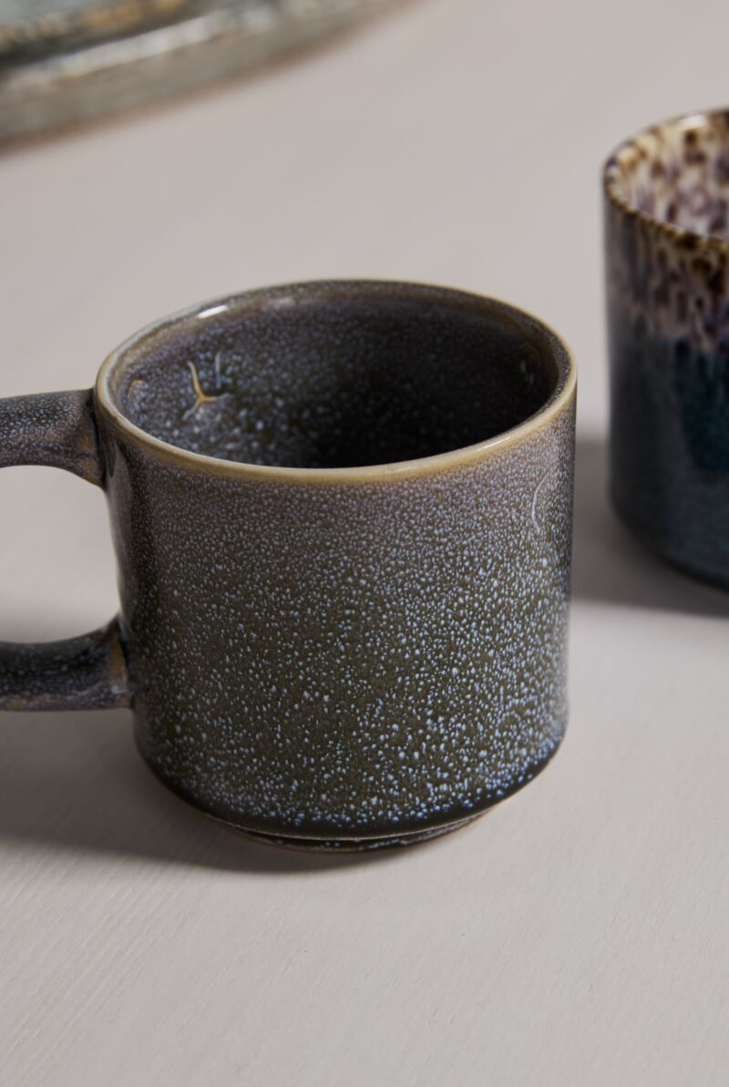 Starling Speckled Ceramic Mug Set - Grey Olive (Set of 4)