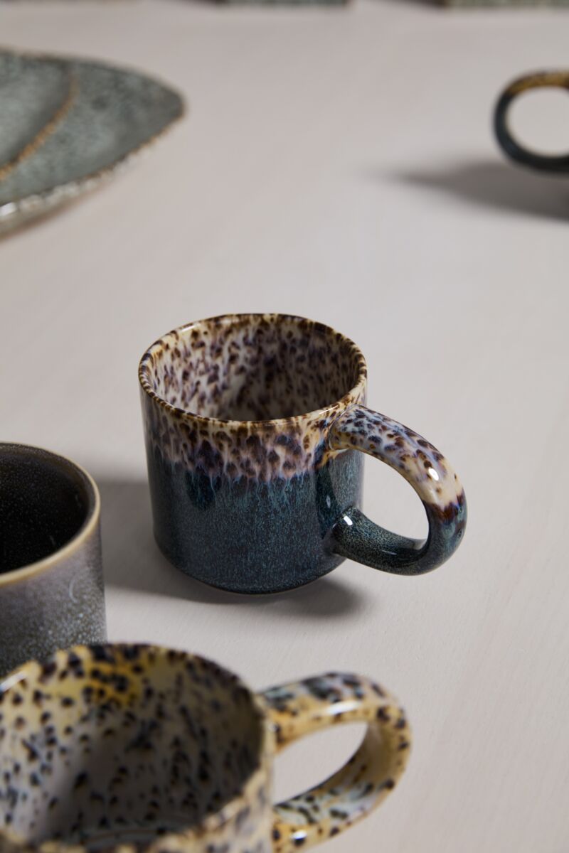 Starling Speckled Ceramic Mug Set - Black (Set of 4)