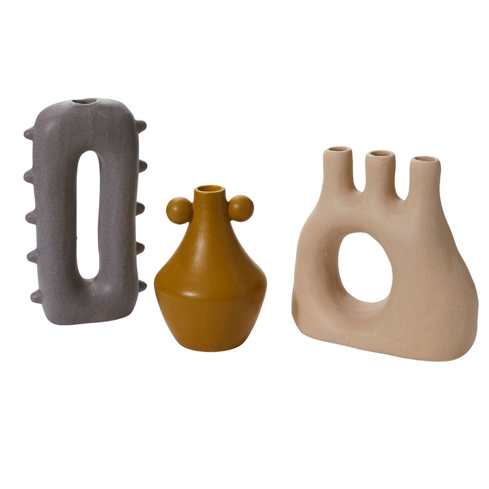 Matis Triple Bud Vase - Off White Sculptural Design