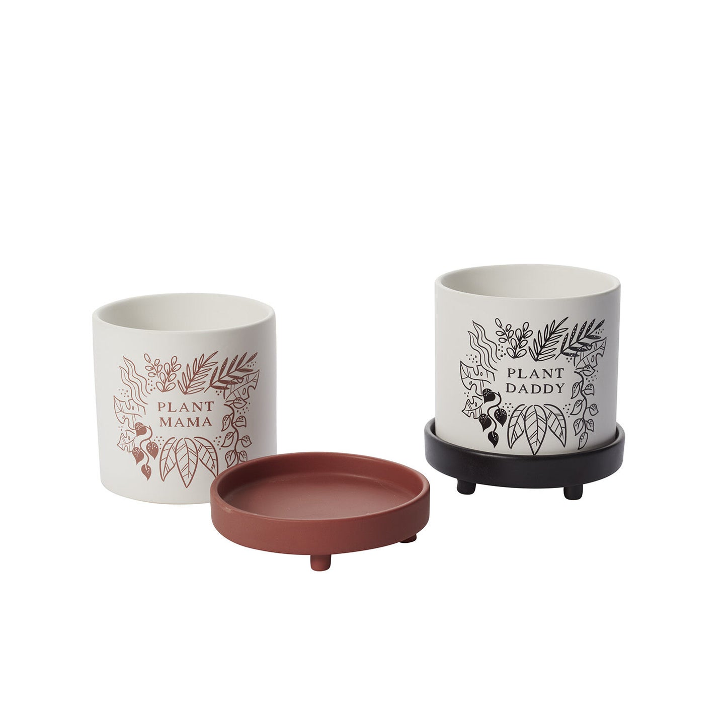 Plant Daddy Ceramic Planter with Drainage Saucer