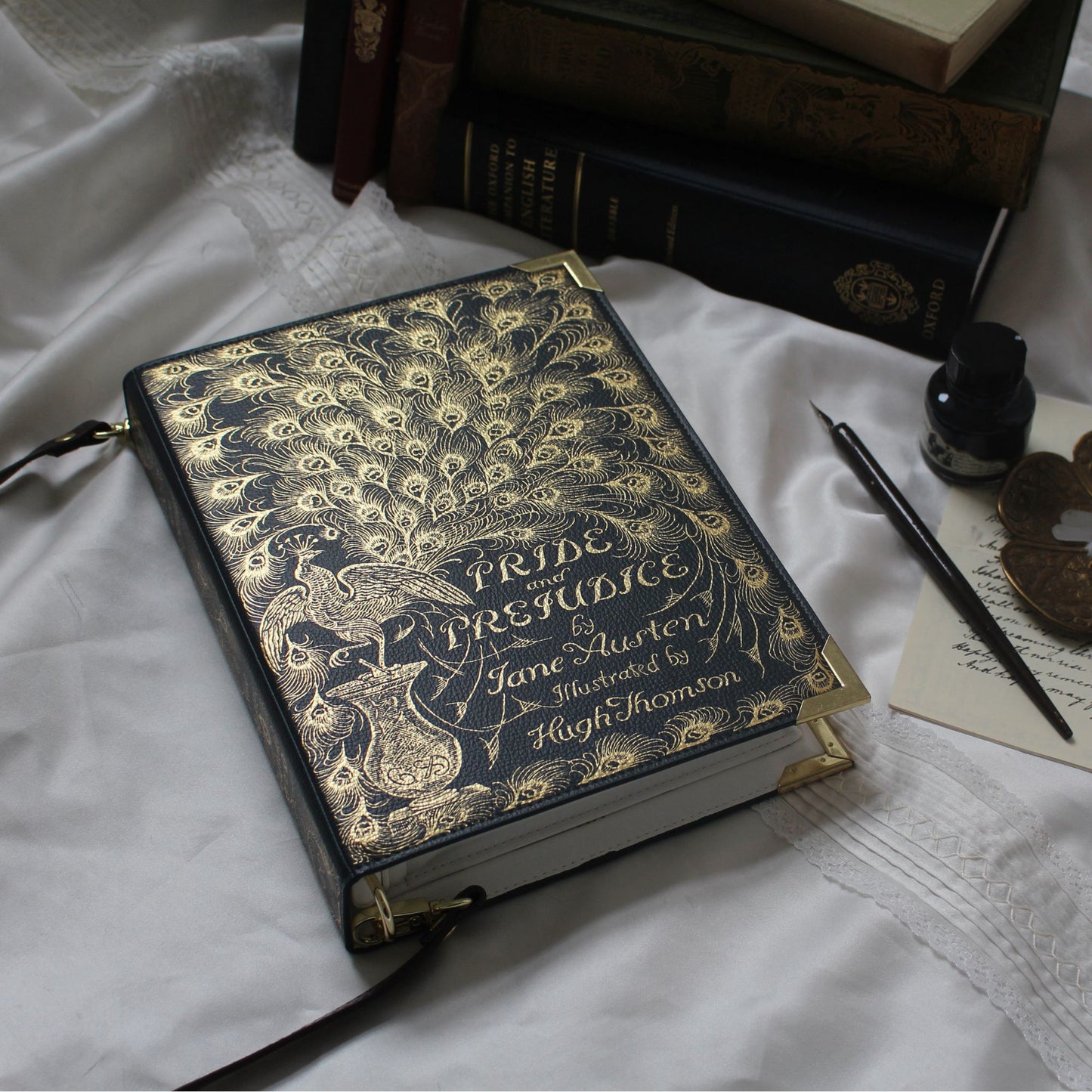 Pride and Prejudice Compact Crossbody Handbag — Gold Foil Edition