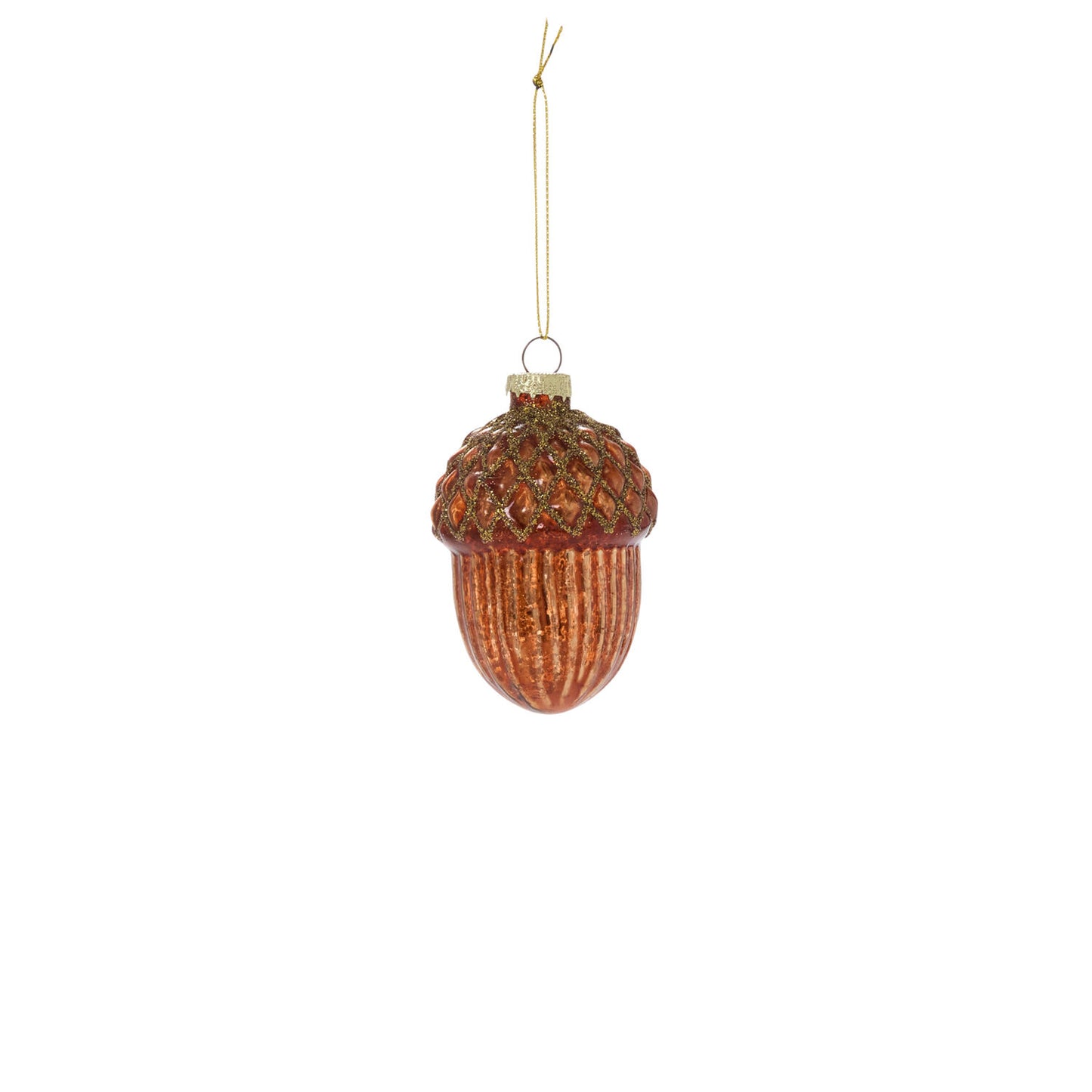 Gilded Acorn Glass Ornaments - Mercury Glass (Set of 6)