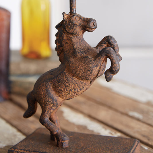 Cast Iron Horse Candle Holder - Rustic Western