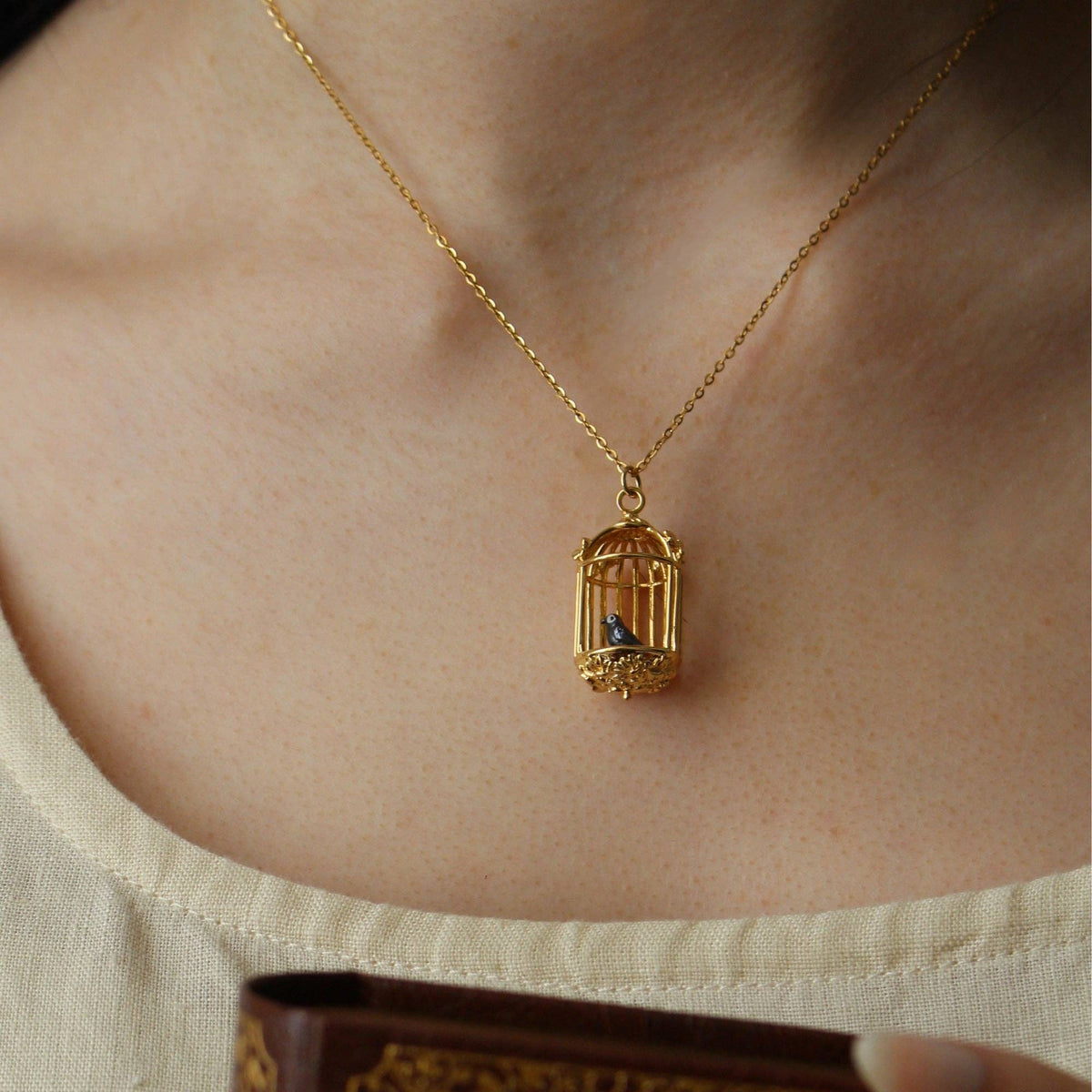Jane Eyre Birdcage Pendant Necklace