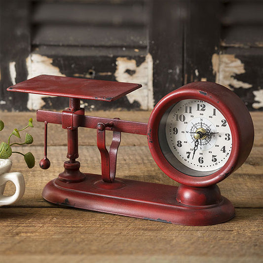 Industrial Balance Scale Clock - Metal & Glass