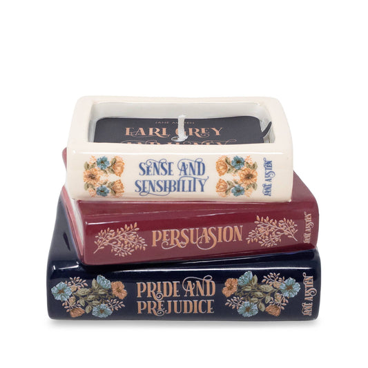 Jane Austen Book Stack Candle