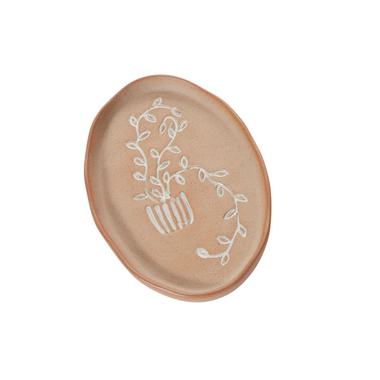 Hayseed Oval Speckled Ceramic Serving Tray Set - Natural (Set of 4)