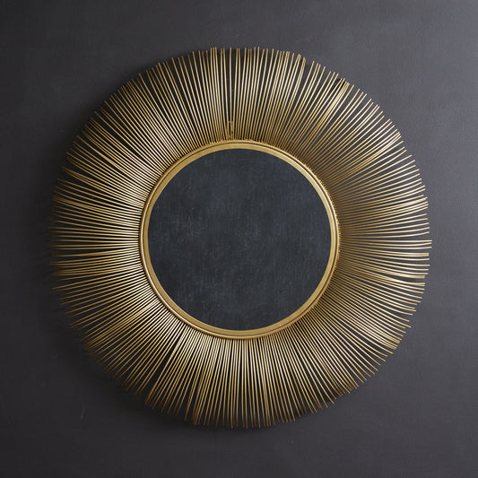 Gold Sunburst Mirror - 32" Round Wall Decor
