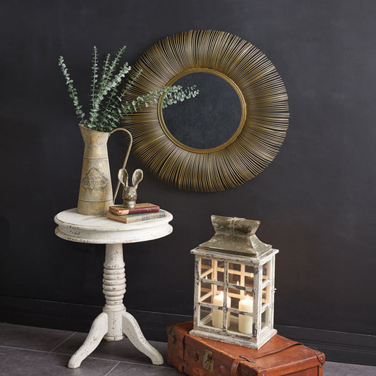 Gold Sunburst Mirror - 32" Round Wall Decor