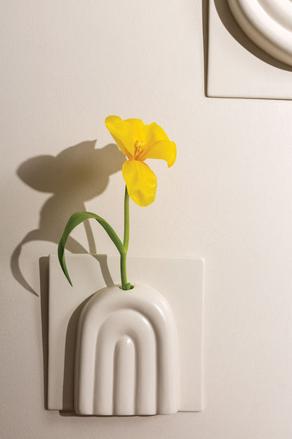 Mara Arched Ceramic Wall Planter - White