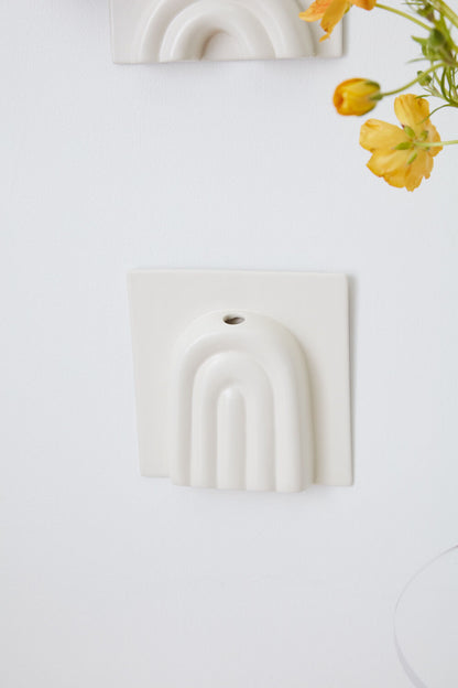 Mara Arched Ceramic Wall Planter - White