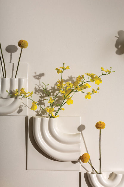 Mara Arched Ceramic Wall Planter - White