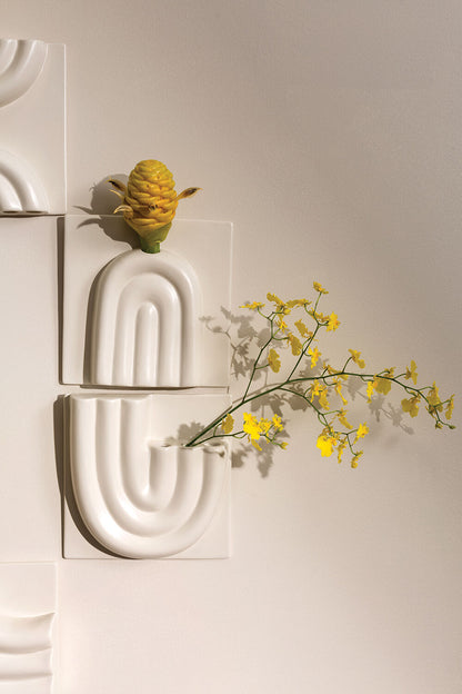 Mara Arched Ceramic Wall Planter - White