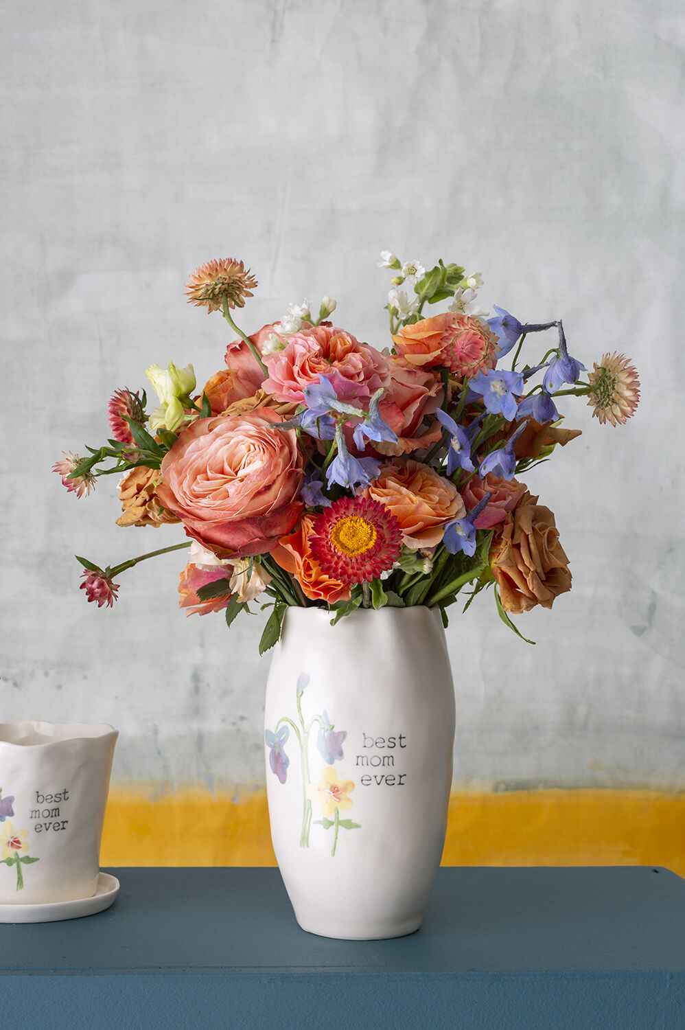 Best Mom Watercolor Ceramic Vase