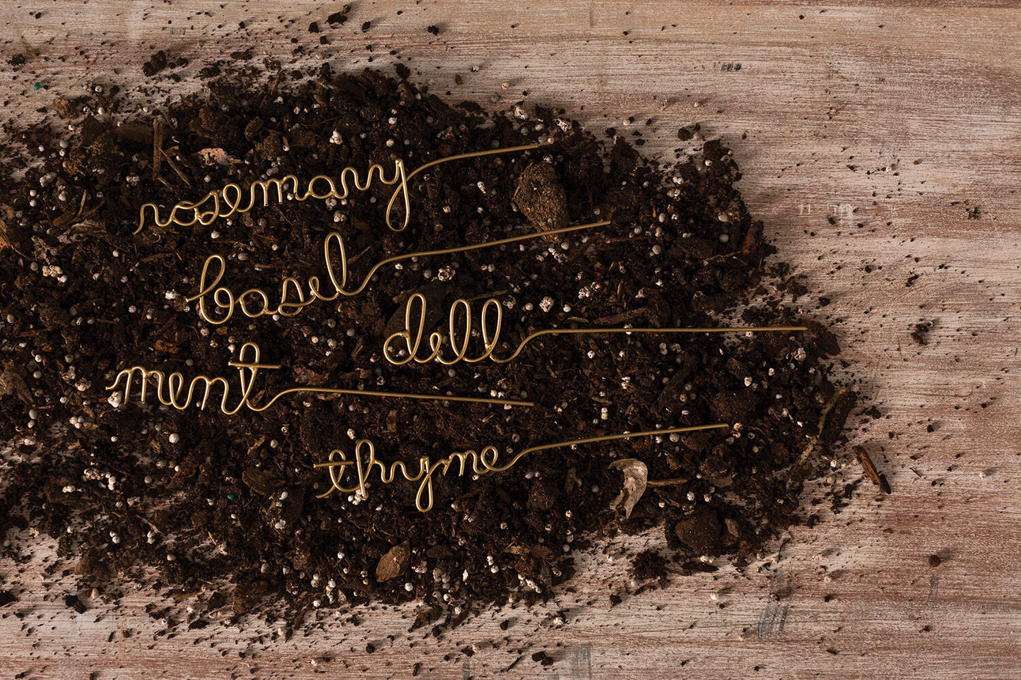 Gold Wire Herb Garden Markers - Set of 5