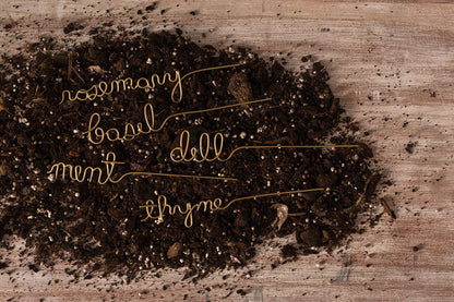 Gold Wire Herb Garden Markers - Set of 5