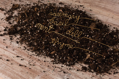 Gold Wire Herb Garden Markers - Set of 5