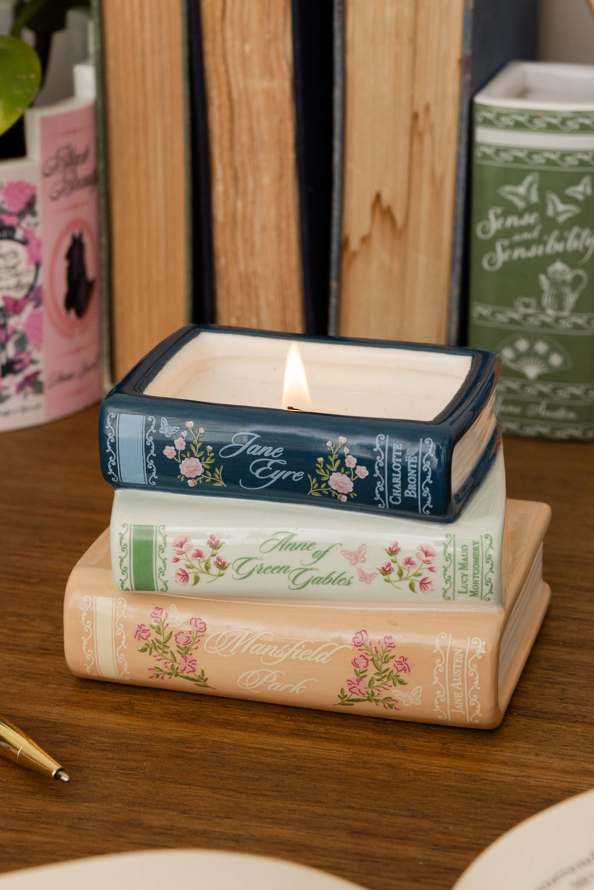 Book Stack Candle — Ladies of Literature
