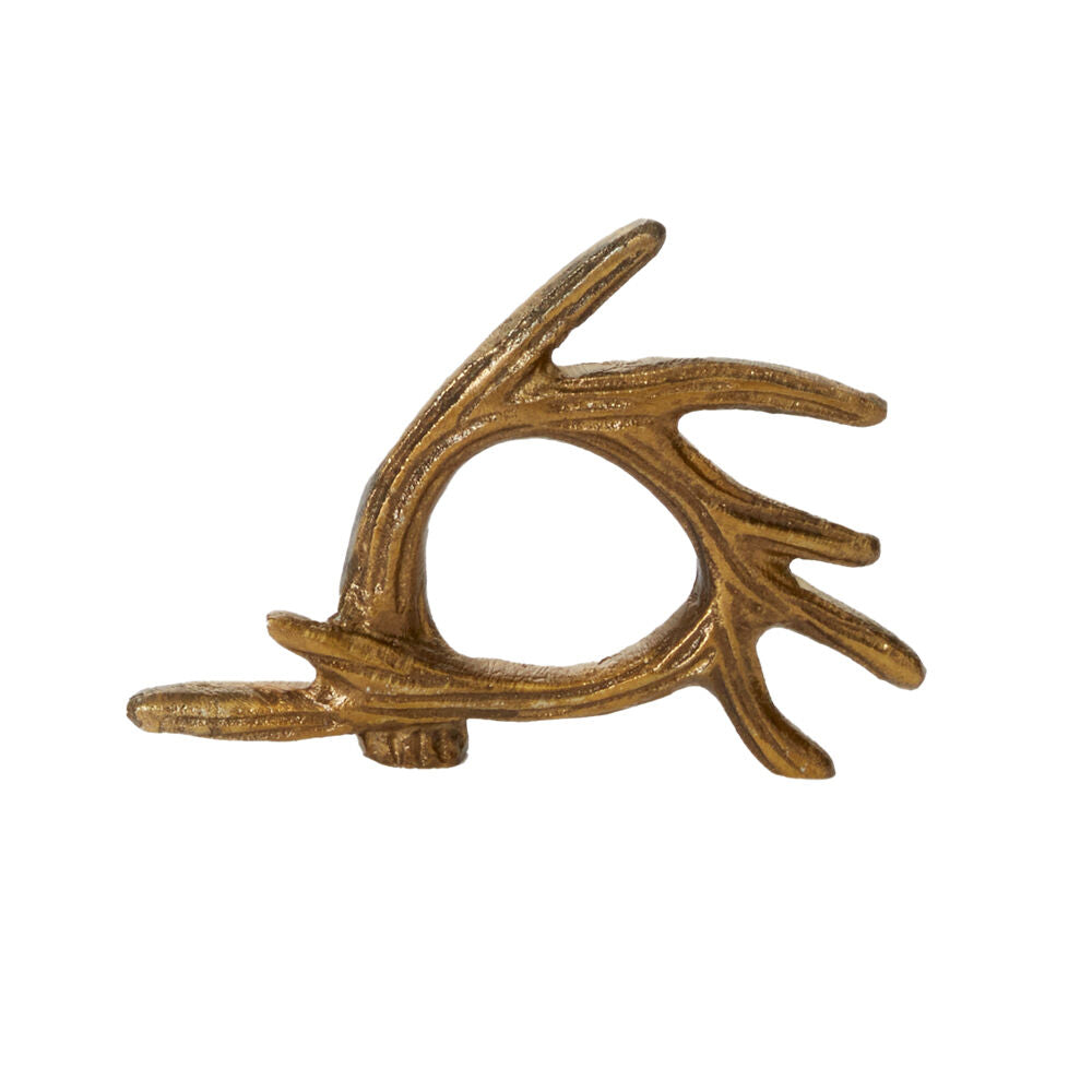 Elk Napkin Rings - Antique Gold Cast Aluminum (Set of 6)