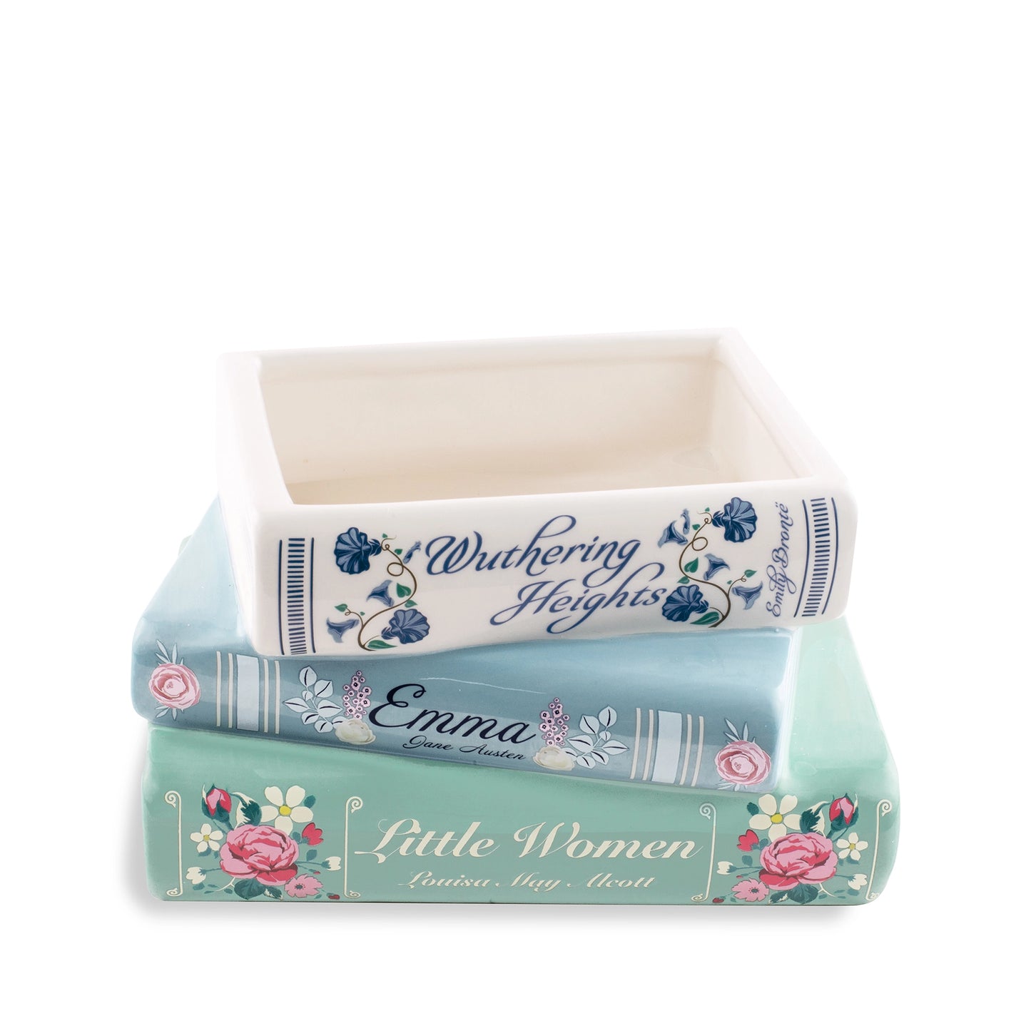 Stacked Books Planter — The Heroines Edition
