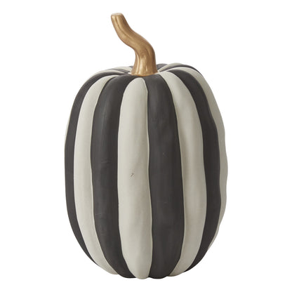 Otho Ceramic Pumpkin - Black & White Matte Finish (Tall)