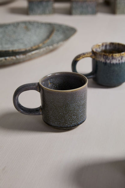 Starling Speckled Ceramic Mug Set - Grey Olive (Set of 4)