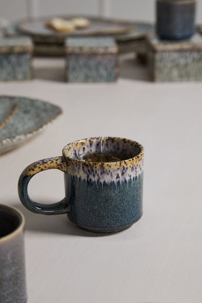 Starling Speckled Ceramic Mug Set - Black (Set of 4)