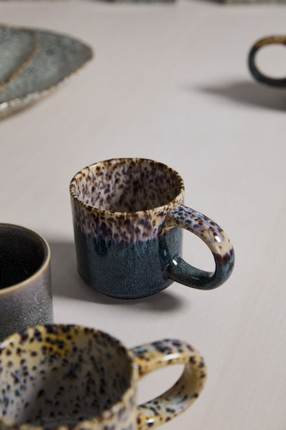 Starling Speckled Ceramic Mug Set - Black (Set of 4)