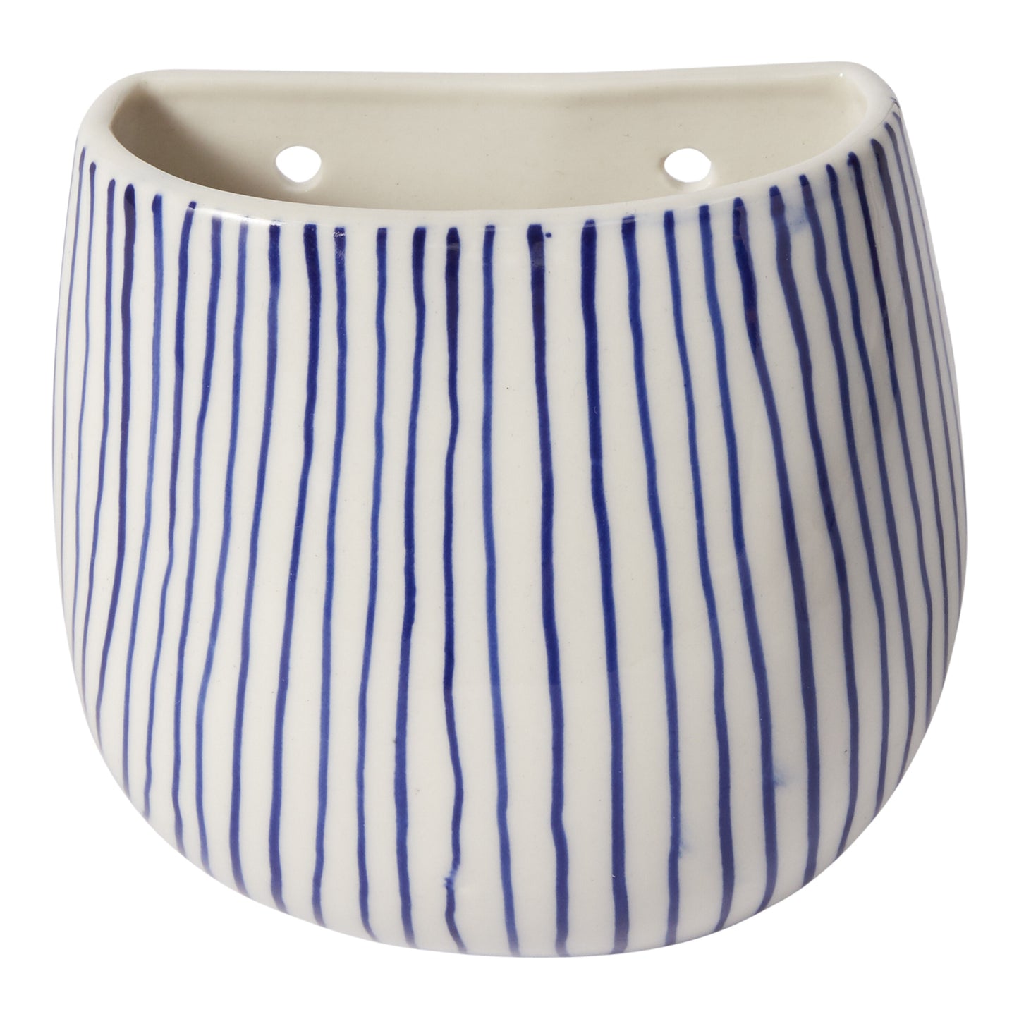 Wim Wall Planter Set - Blue Striped Ceramic (Set of 2)