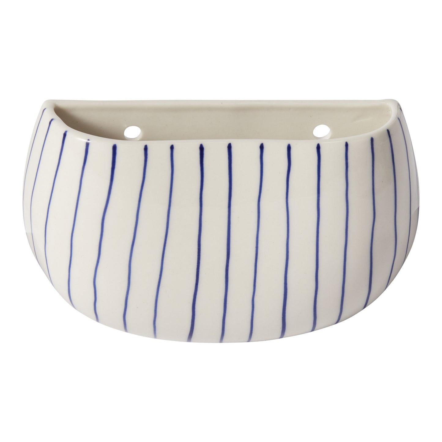 Wim Wall Planter - Blue Striped Ceramic (Single)