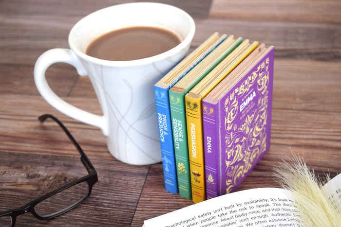Jane Austen Book Coaster Set of 4