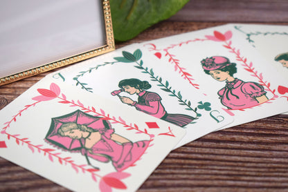Little Women Playing Cards