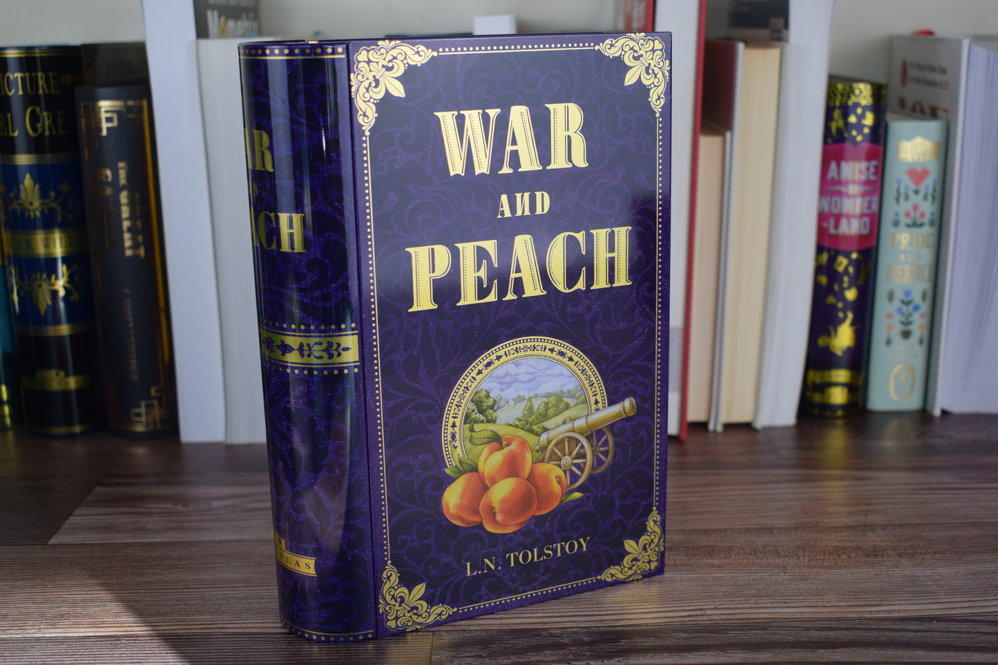 War and Peach Book Tea Tin