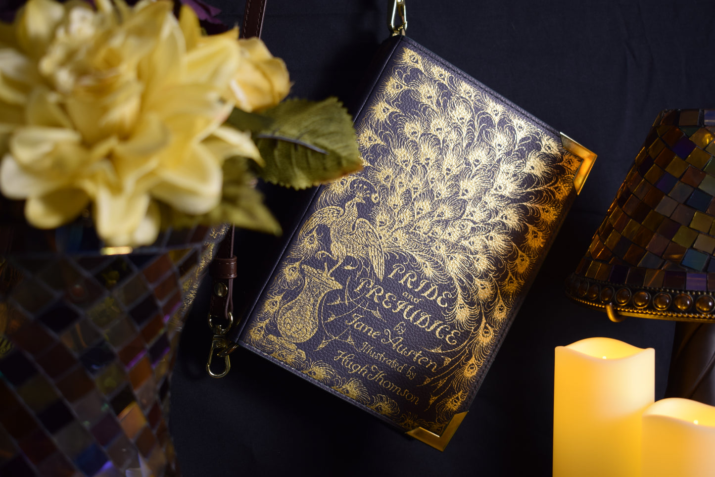 Pride and Prejudice Compact Crossbody Handbag — Gold Foil Edition