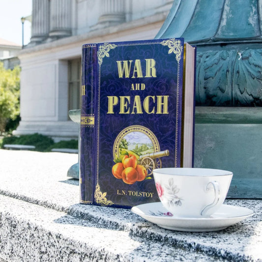 War and Peach Book Tea Tin