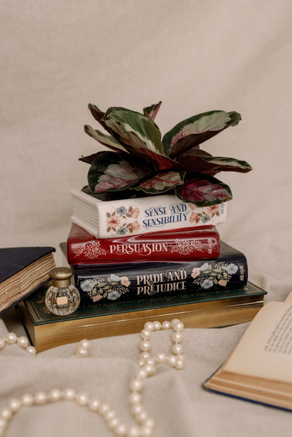 Stacked Books Planter - The Austen Edition