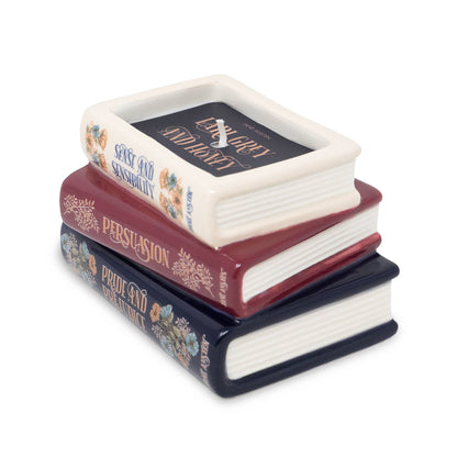 Jane Austen Book Stack Candle
