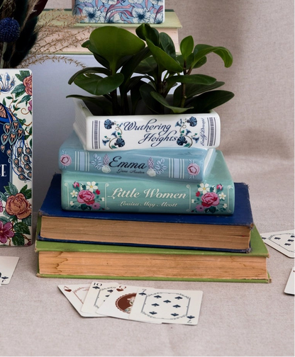 Stacked Books Planter — The Heroines Edition
