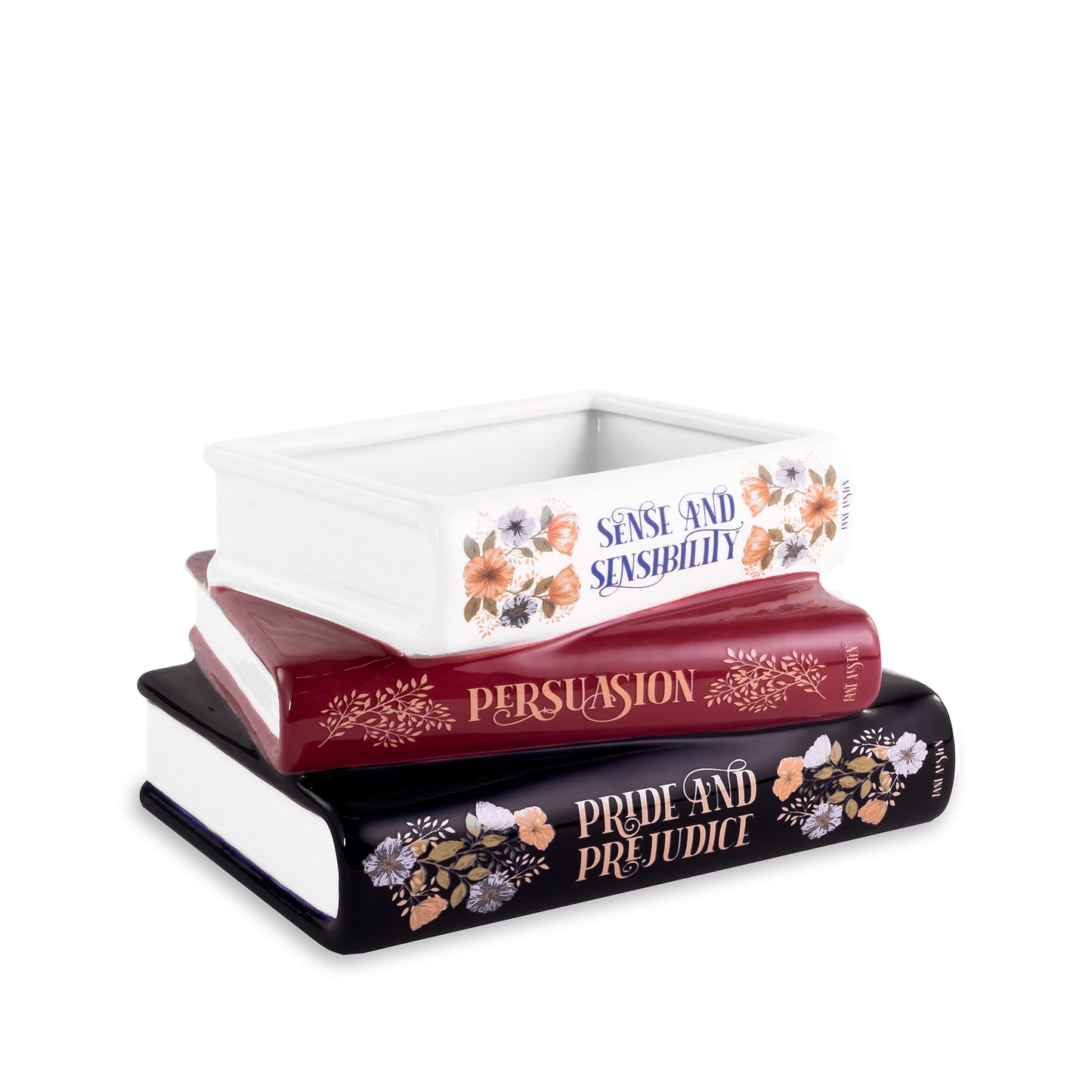 Stacked Books Planter - The Austen Edition
