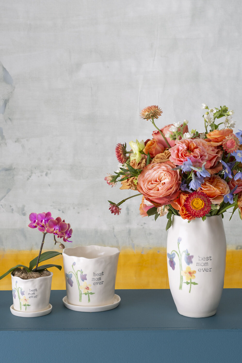 Best Mom Watercolor Ceramic Vase