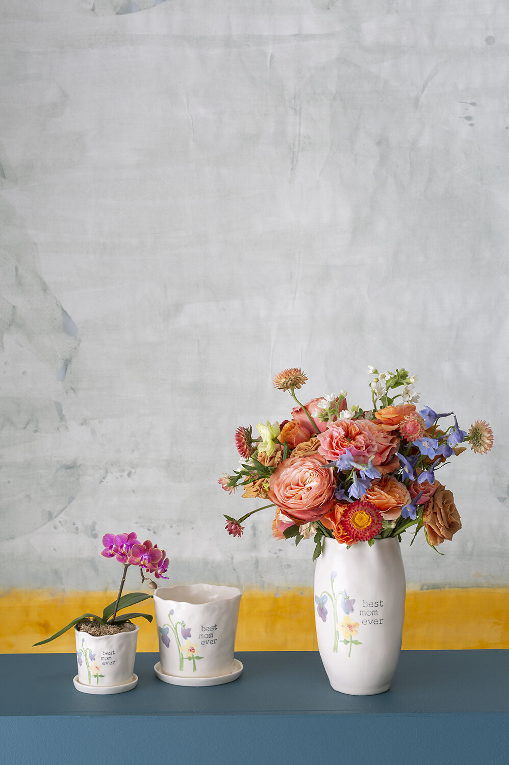 Best Mom Watercolor Ceramic Vase