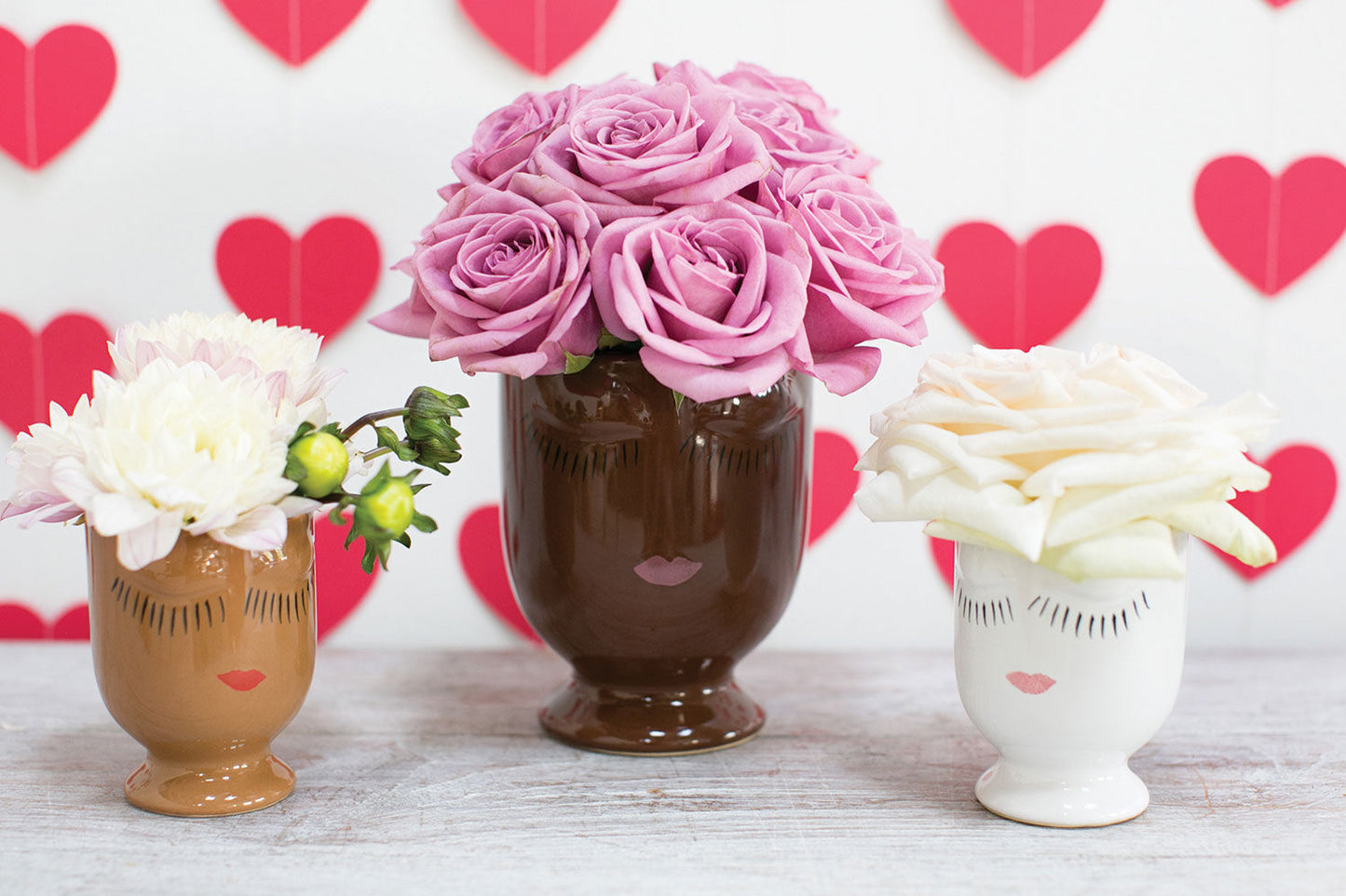 White Ceramic Face Planter - Minimalist Design