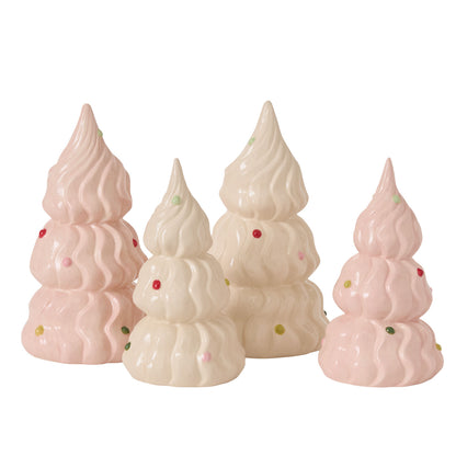 Confectionery Ceramic Christmas Tree - Creamy White (12")