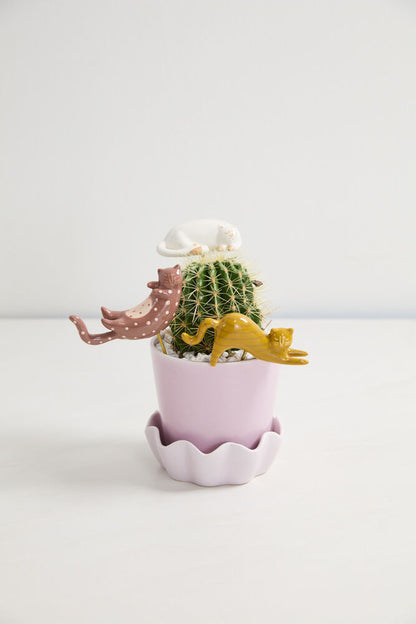 Ceramic Cat Plant Sticks - Hand Painted (Set of 3)