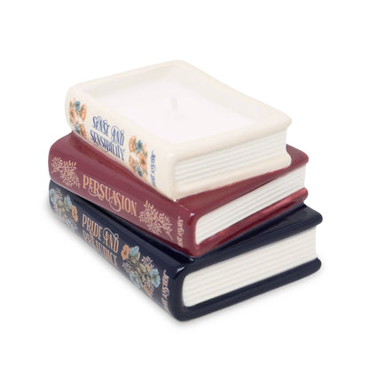 Jane Austen Book Stack Candle