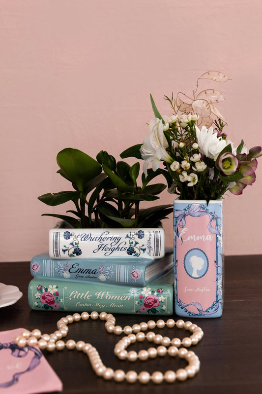 Stacked Books Planter — The Heroines Edition